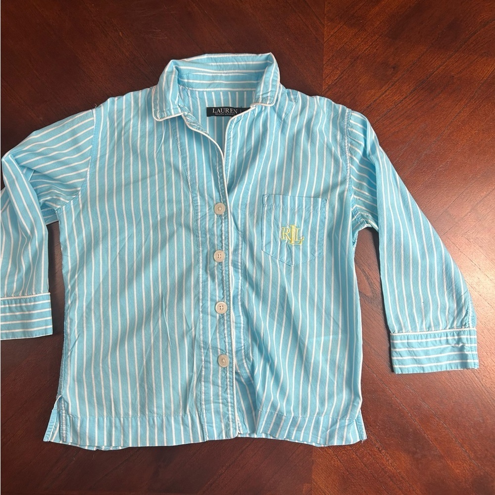 Ralph Lauren Black Label Aqua and White Striped Shirt